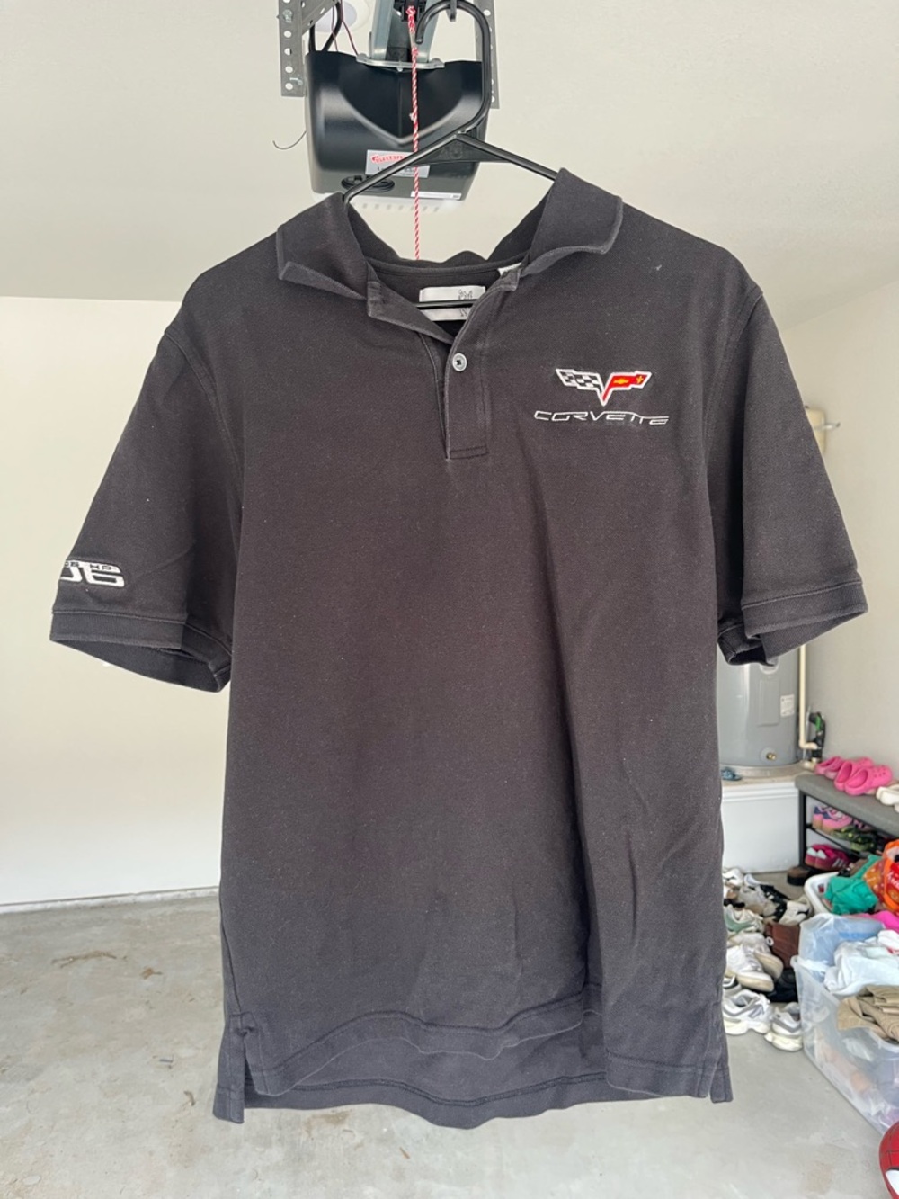 Ashworth Chevrolet Corvette Z06 Polo Black Golf Shirt Cotton Men’s Size Medium